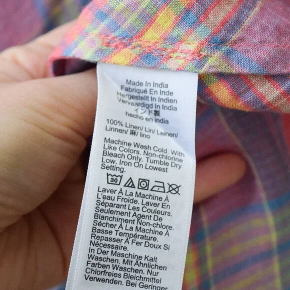 J Crew bias cut plaid linen slip dress - Picture 5 of 5
